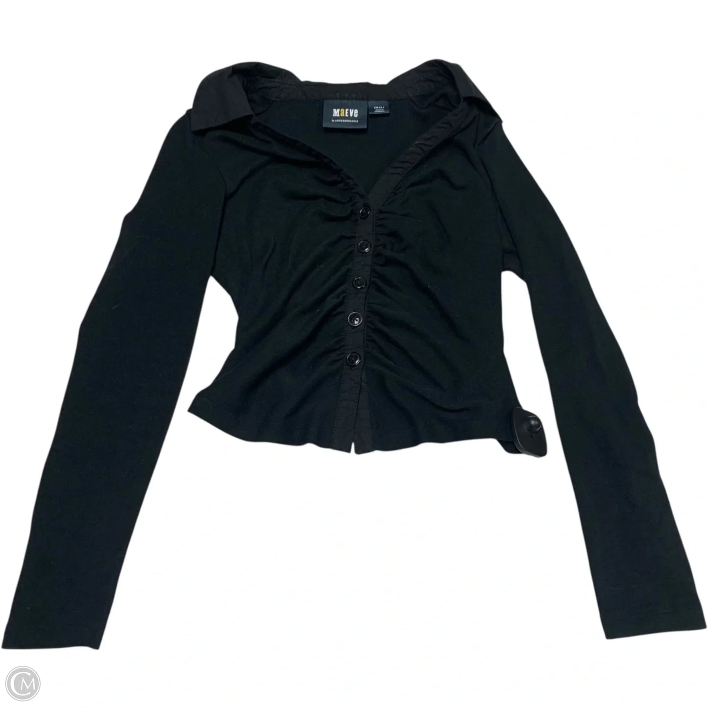 Top Long Sleeve By Maeve In Black, Size: S