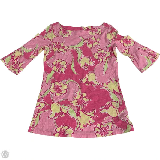Top 3/4 Sleeve Designer By Lilly Pulitzer In Pink, Size: S