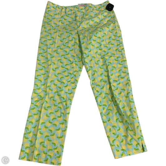Pants Designer By Lilly Pulitzer In Green & Yellow, Size: 2