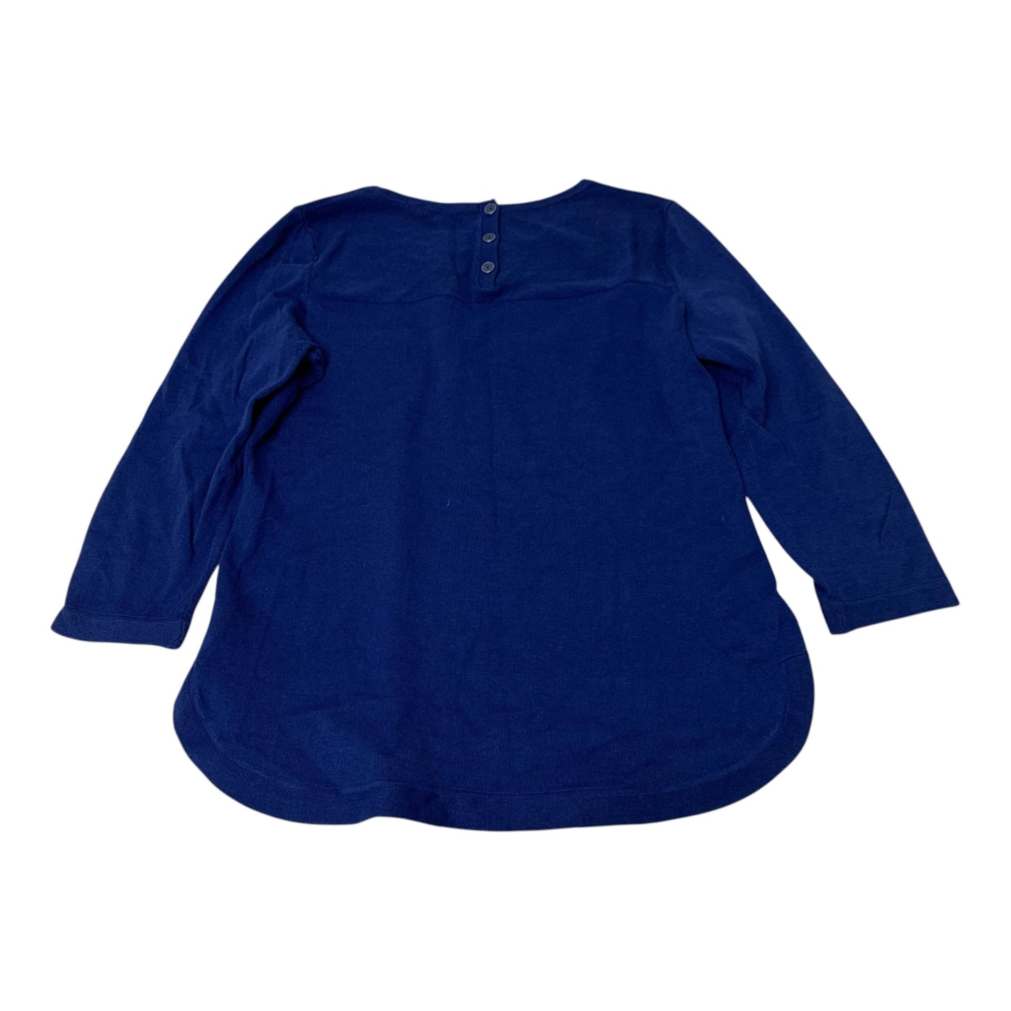 Top 3/4 Sleeve Basic By Talbots In Blue, Size: Xs
