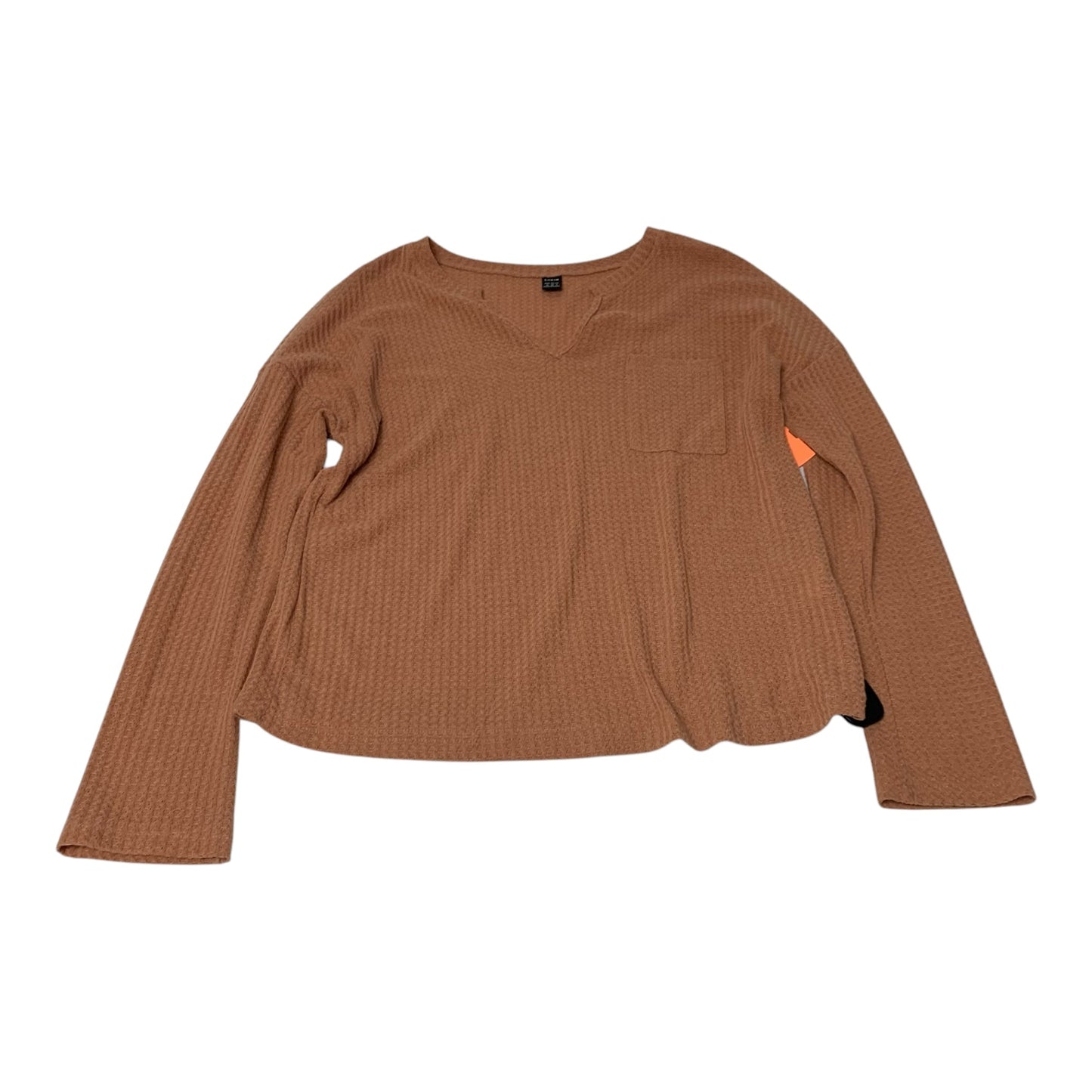Top Long Sleeve Basic By Shein In Orange, Size: M