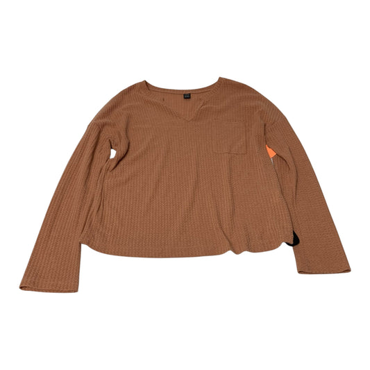 Top Long Sleeve Basic By Shein In Orange, Size: M