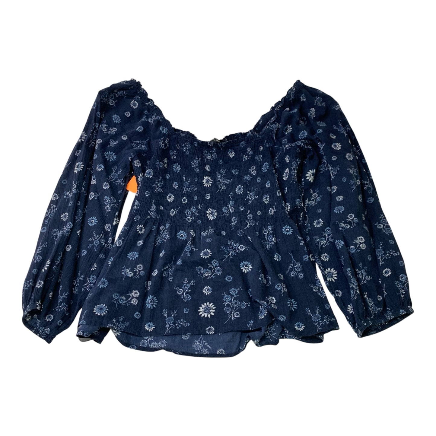 Top Long Sleeve By Madewell In Blue, Size: L