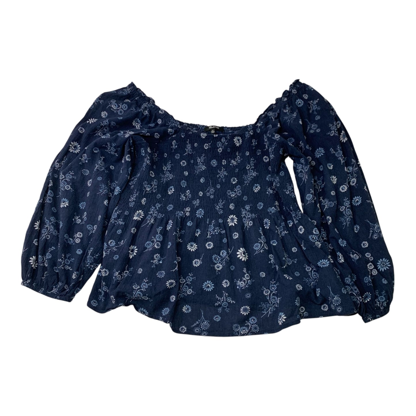 Top Long Sleeve By Madewell In Blue, Size: L