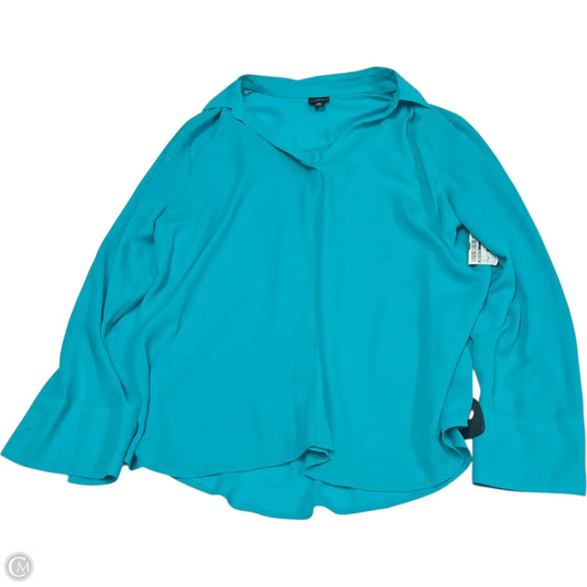 Top Long Sleeve By Worthington In Blue, Size: 1x