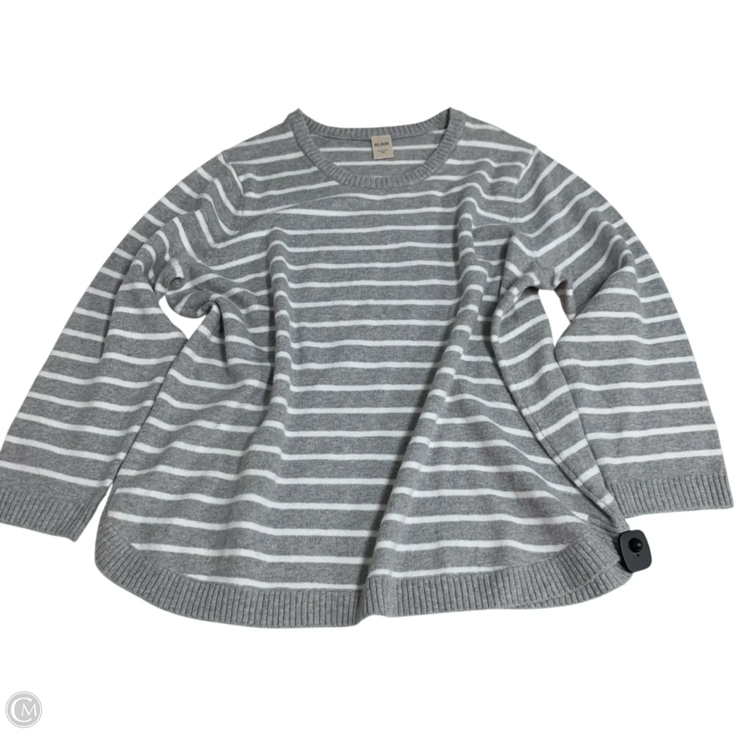 Sweater By Blair In Grey & White, Size: 3x
