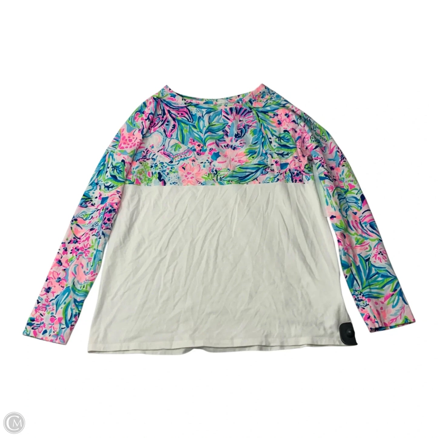 Top Long Sleeve Designer By Lilly Pulitzer In Blue & White, Size: Xxs