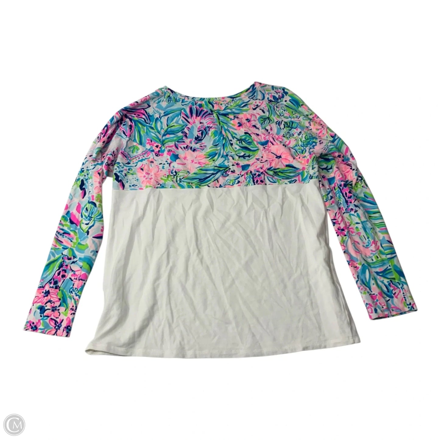 Top Long Sleeve Designer By Lilly Pulitzer In Blue & White, Size: Xxs