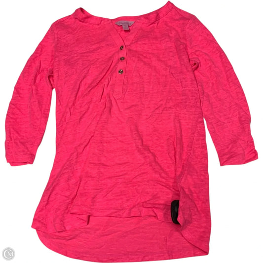 Top 3/4 Sleeve Designer By Lilly Pulitzer In Pink, Size: Xs