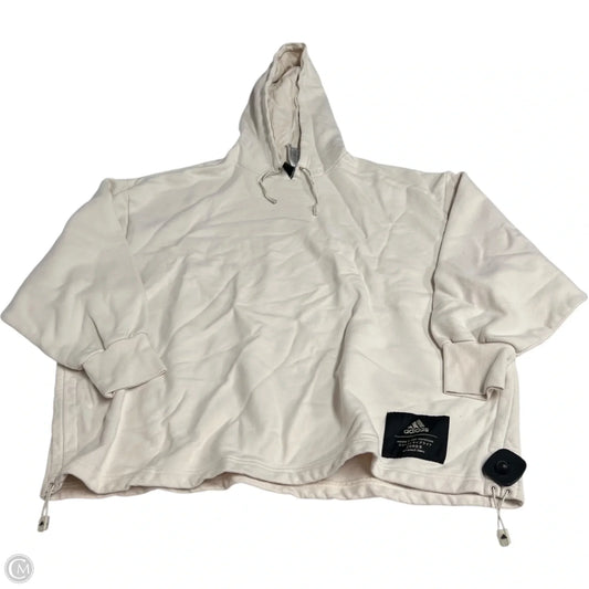 Athletic Sweatshirt Hoodie By Adidas In Cream, Size: S