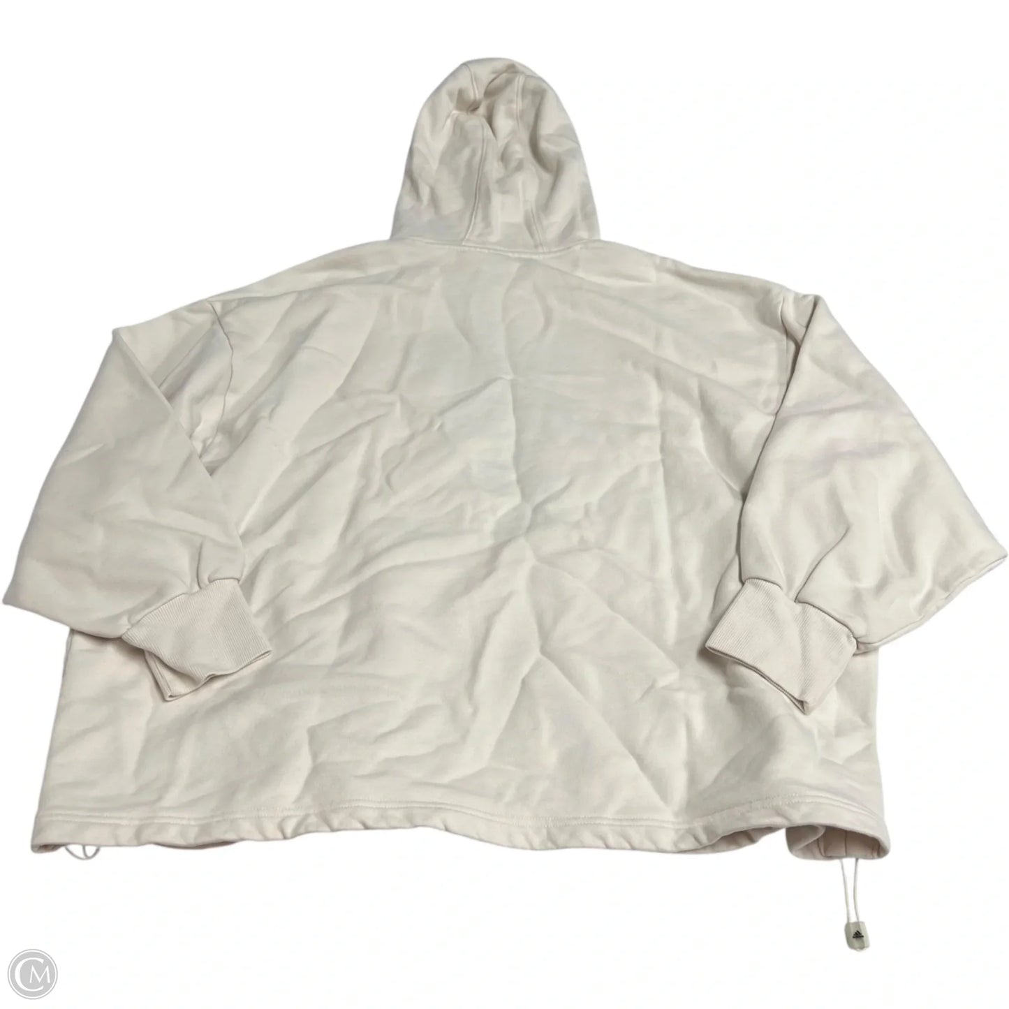 Athletic Sweatshirt Hoodie By Adidas In Cream, Size: S