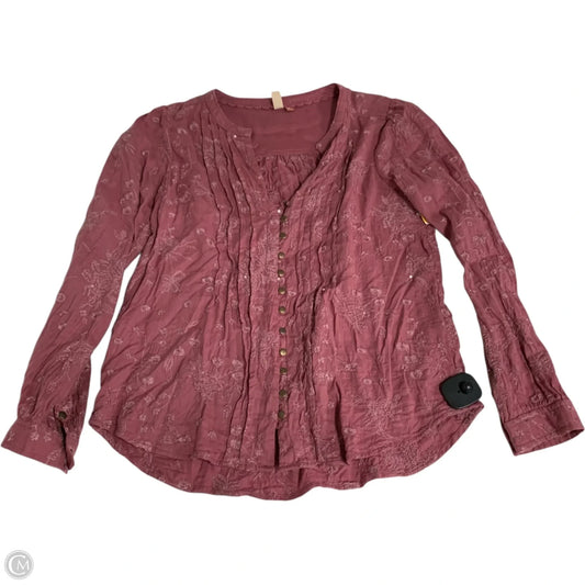 Top Long Sleeve By Pilcro In Pink, Size: Xs