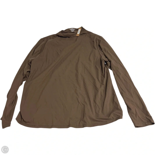 Athletic Top Long Sleeve Collar By Skims In Brown, Size: 4x