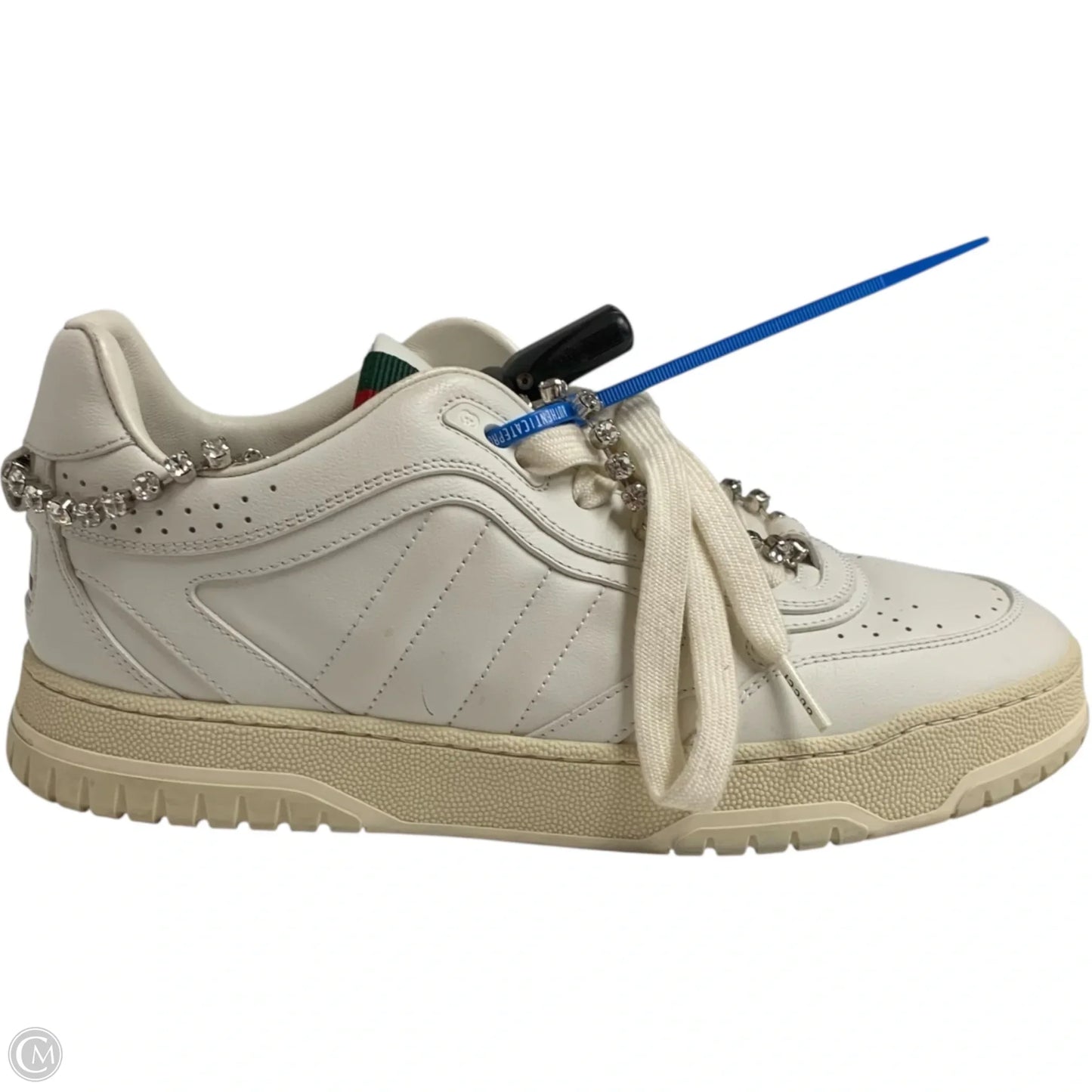 Shoes Luxury Designer By Gucci In White, Size: 8.5