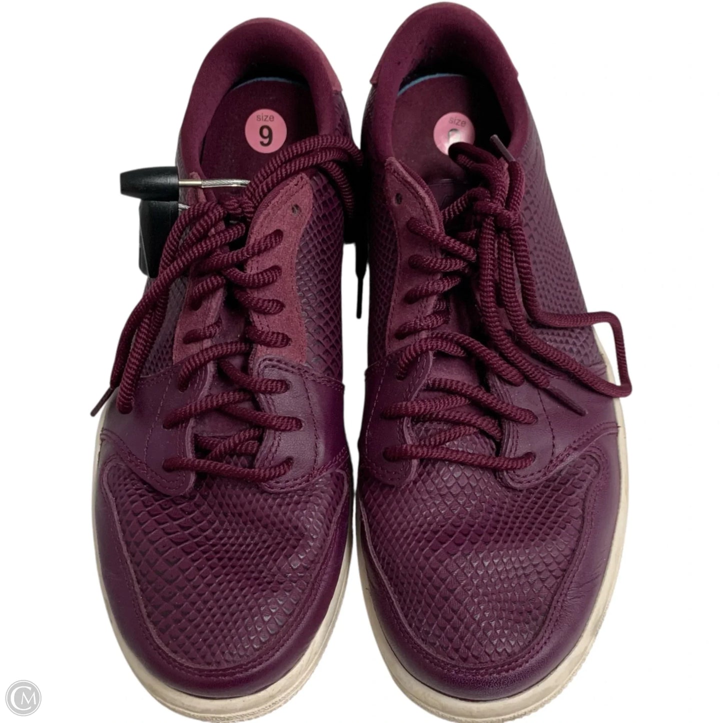 Shoes Luxury Designer By Jordan In Maroon, Size: 9