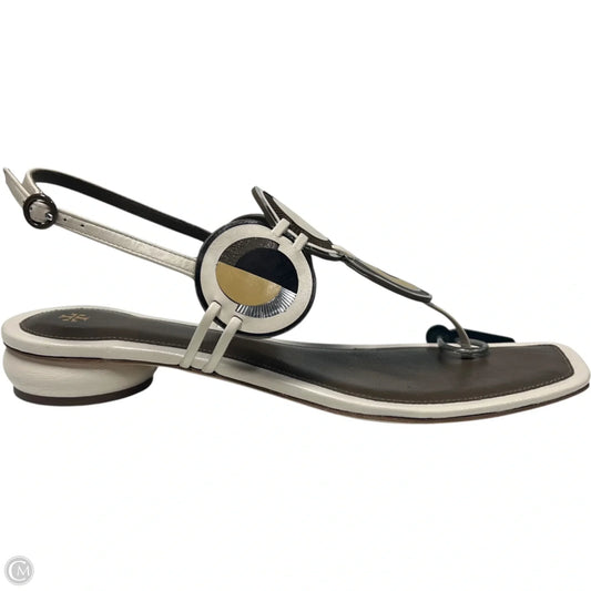 Sandals Designer By Tory Burch In Gold & Tan, Size: 8.5