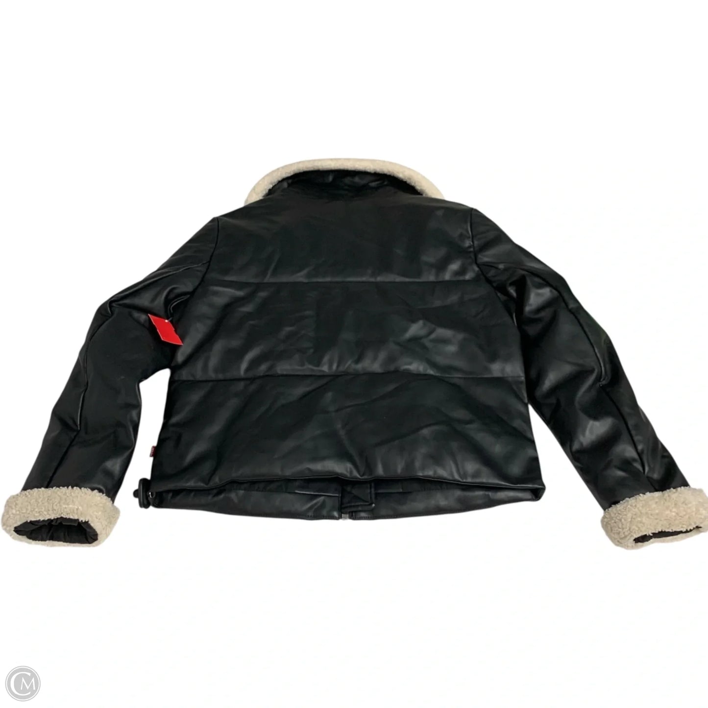Jacket Puffer & Quilted By Levis In Black & Cream, Size: M