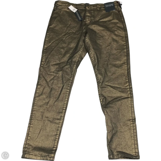 Jeans Skinny By Banana Republic In Gold, Size: 14l