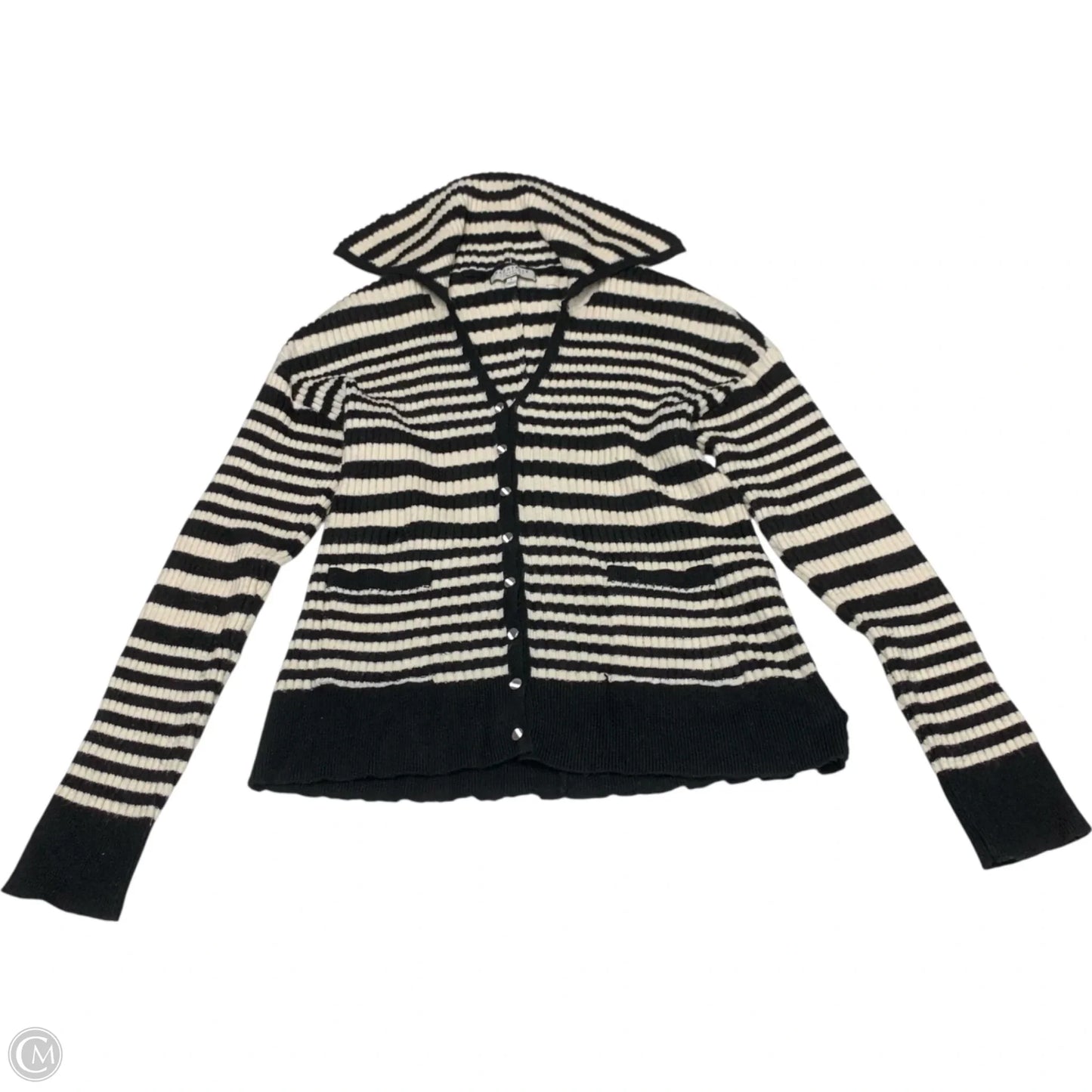 Sweater Cardigan By Bagatelle In Black & White, Size: L
