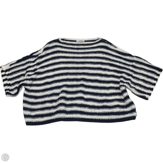 Sweater Short Sleeve By Anthropologie In Blue & White, Size: Xs