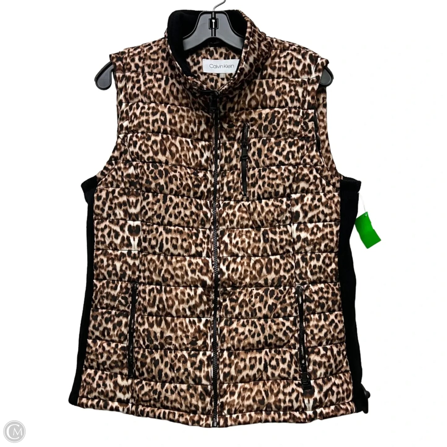 Vest Puffer & Quilted By Calvin Klein In Animal Print, Size: L