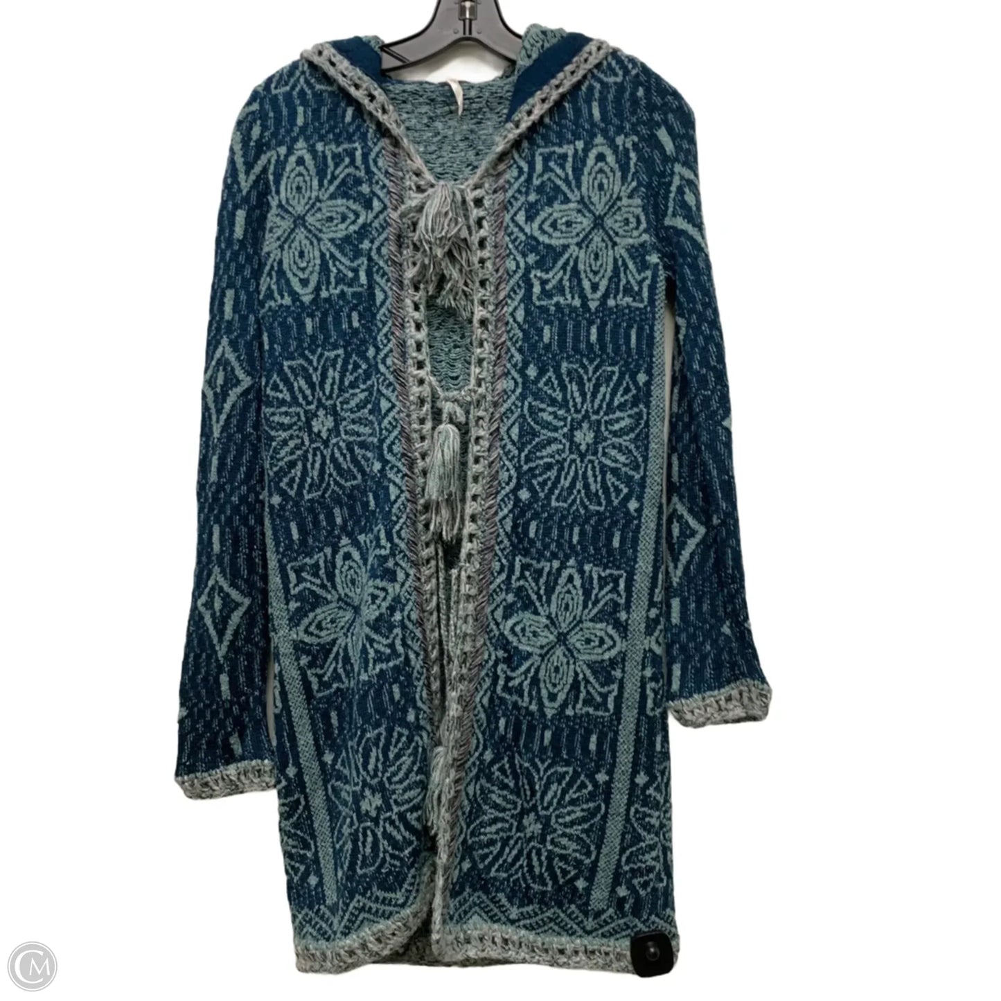 Sweater Cardigan By Free People In Blue & Grey, Size: Xs