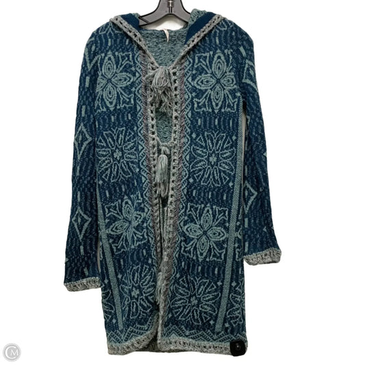 Sweater Cardigan By Free People In Blue & Grey, Size: Xs