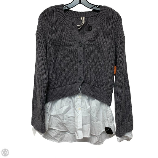 Sweater By Anthropologie In Grey & White, Size: S