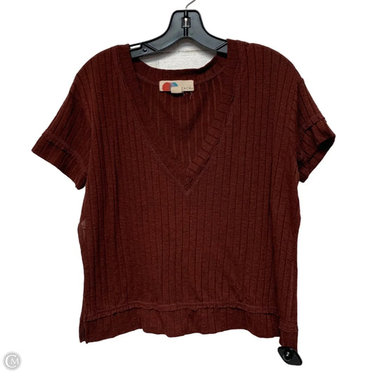 Top Short Sleeve By Free People In Brown, Size: S