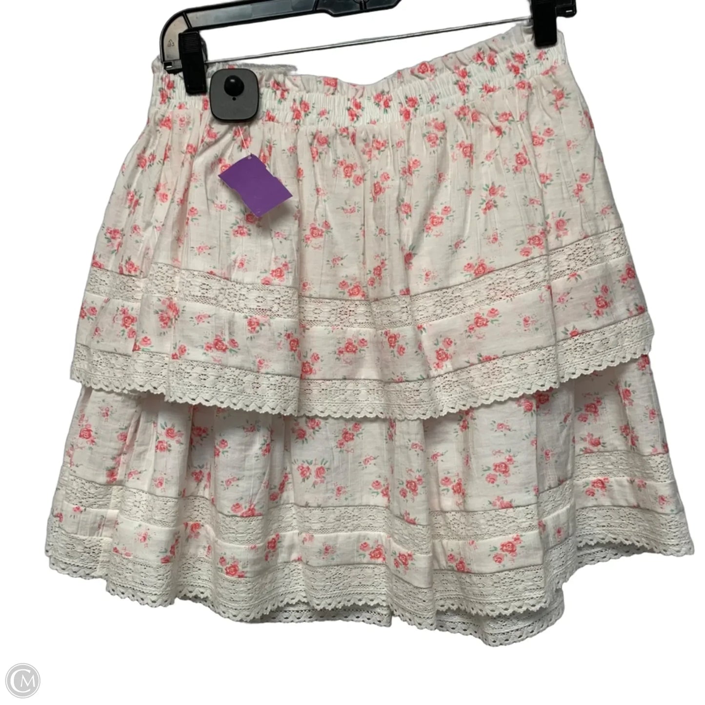 Skirt Mini & Short By Hyacinth House In Pink & White, Size: M
