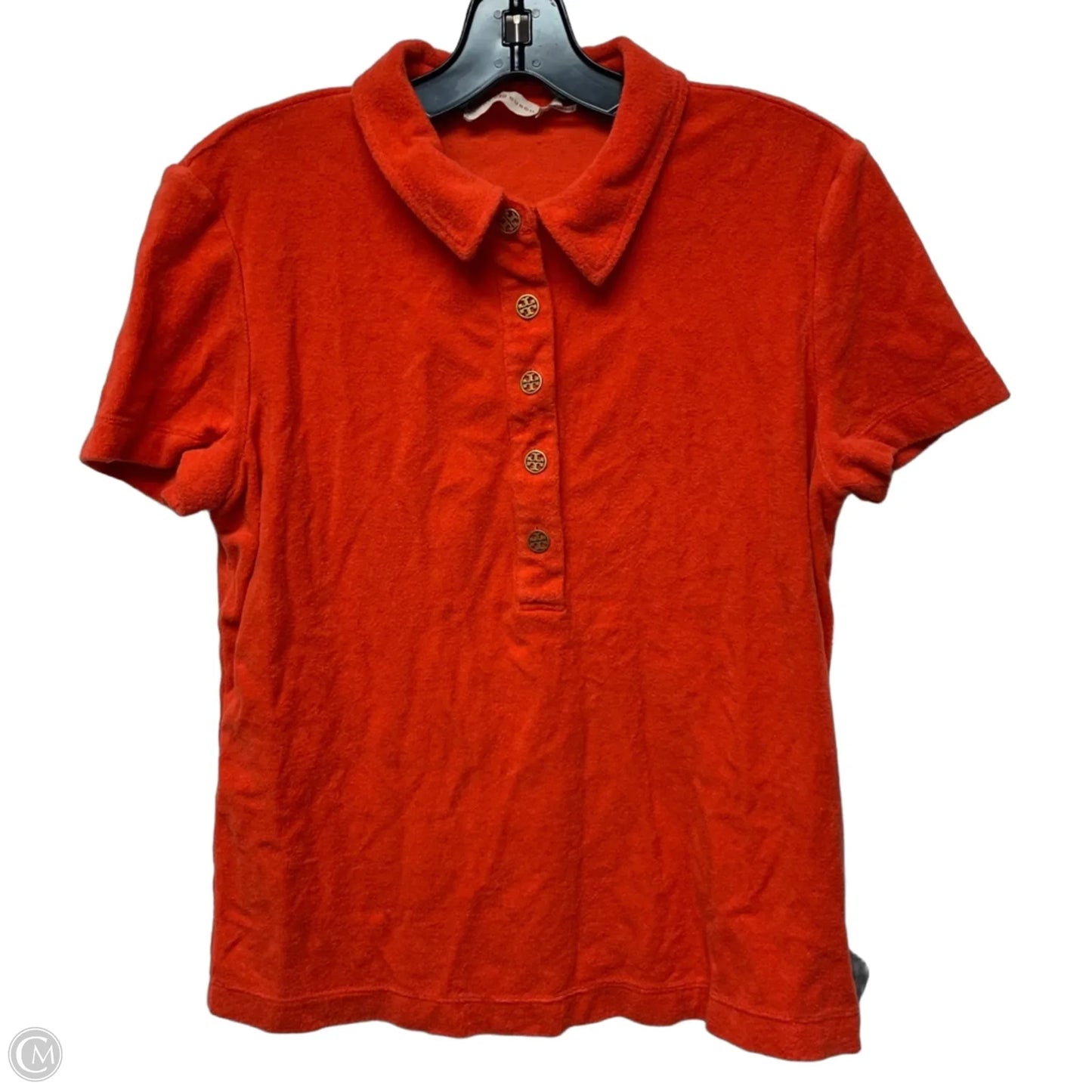 Top Short Sleeve Designer By Tory Burch In Orange, Size: M