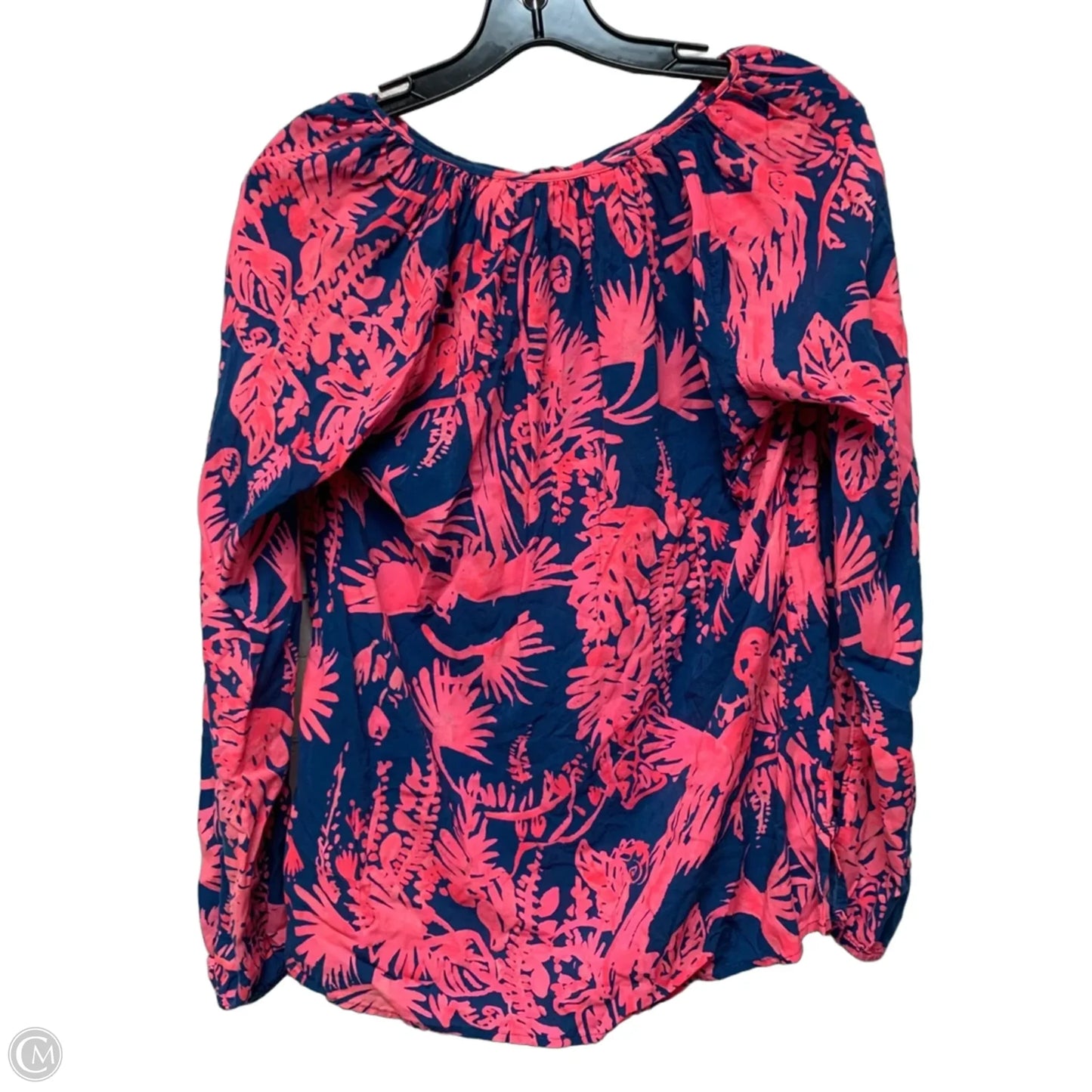 Top Long Sleeve Designer By Lilly Pulitzer In Blue & Pink, Size: S