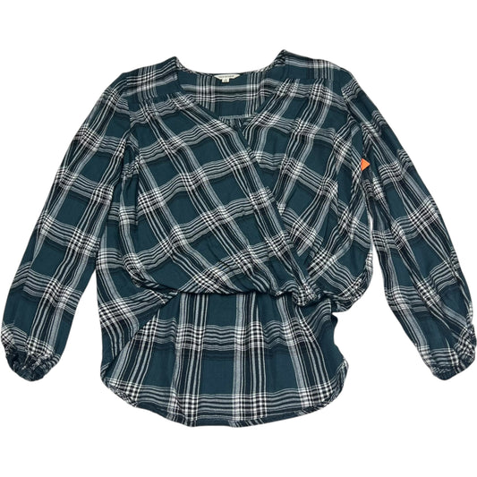 Top Long Sleeve By Max Studio In Plaid Pattern, Size: M