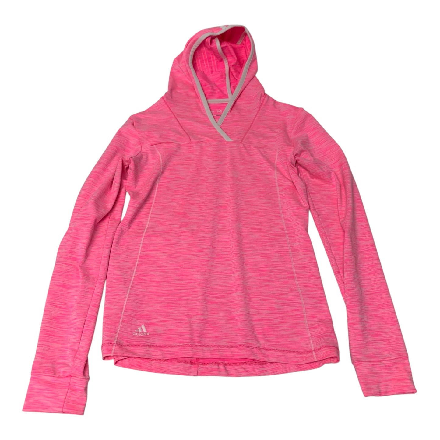Athletic Top Long Sleeve Hoodie By Adidas In Pink, Size: Xs