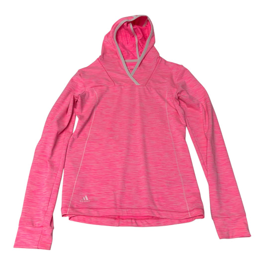 Athletic Top Long Sleeve Hoodie By Adidas In Pink, Size: Xs