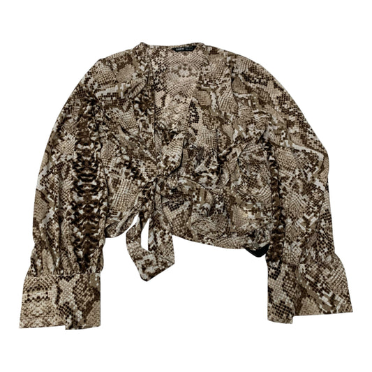 Top Long Sleeve By Shein In Snakeskin Print, Size: M