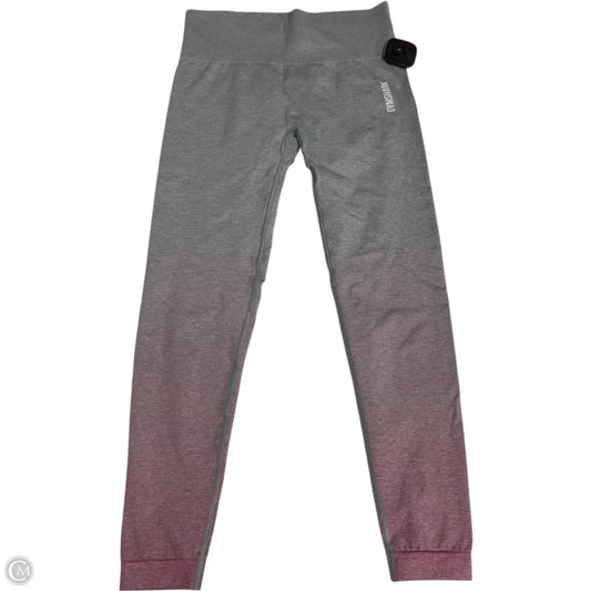 Athletic Leggings By Gym Shark In Grey & Pink, Size: M