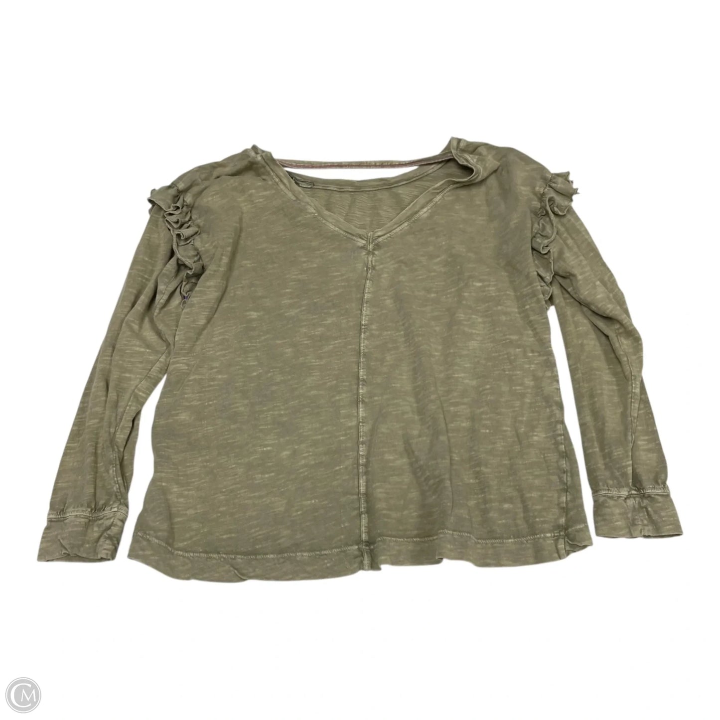 Top Long Sleeve By Pilcro In Green, Size: M