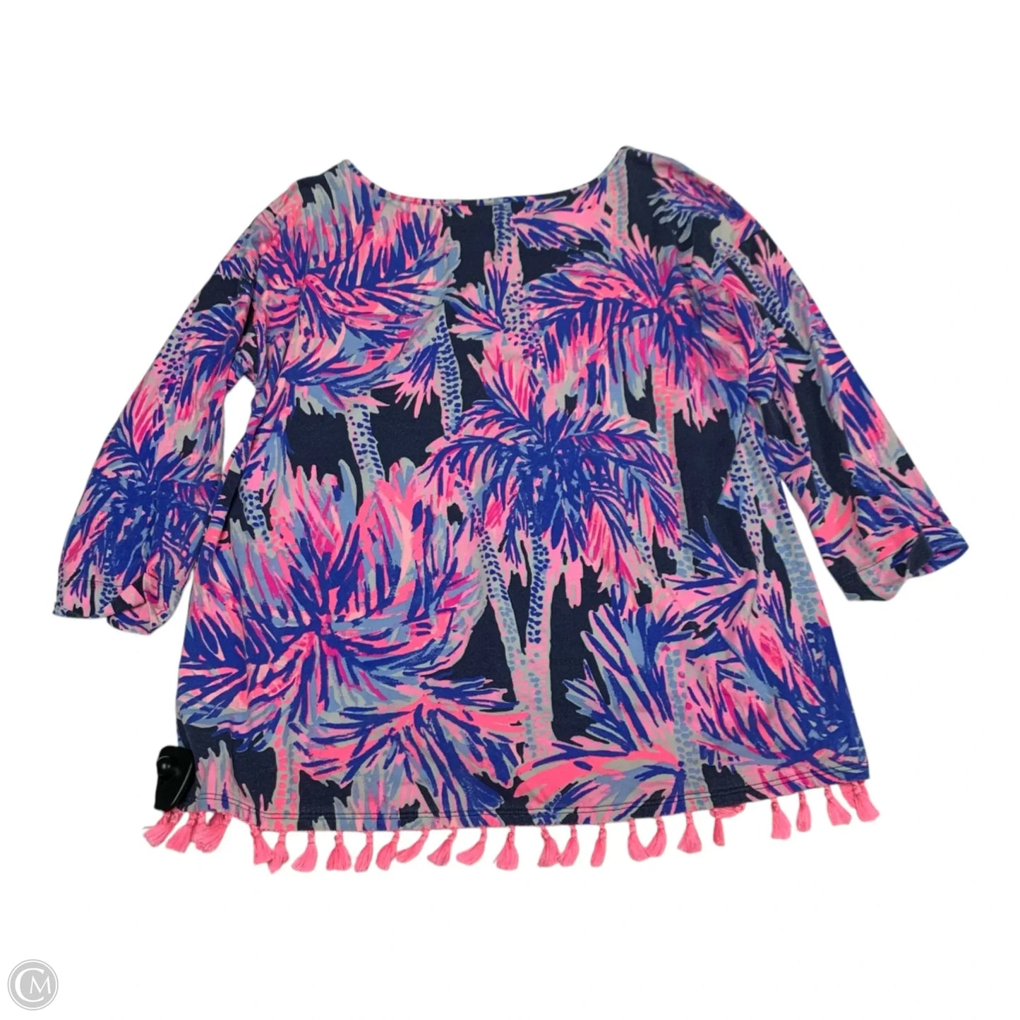 Top Long Sleeve Designer By Lilly Pulitzer In Blue & Pink, Size: M