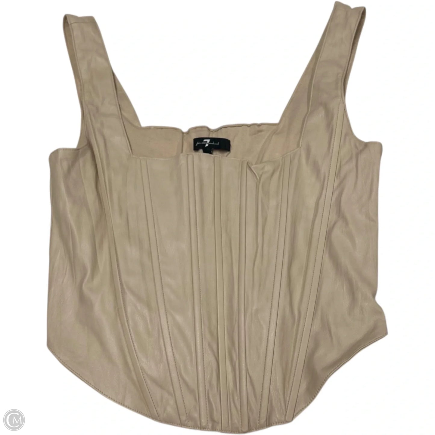 Top Sleeveless Designer By 7 For All Mankind In Beige, Size: M