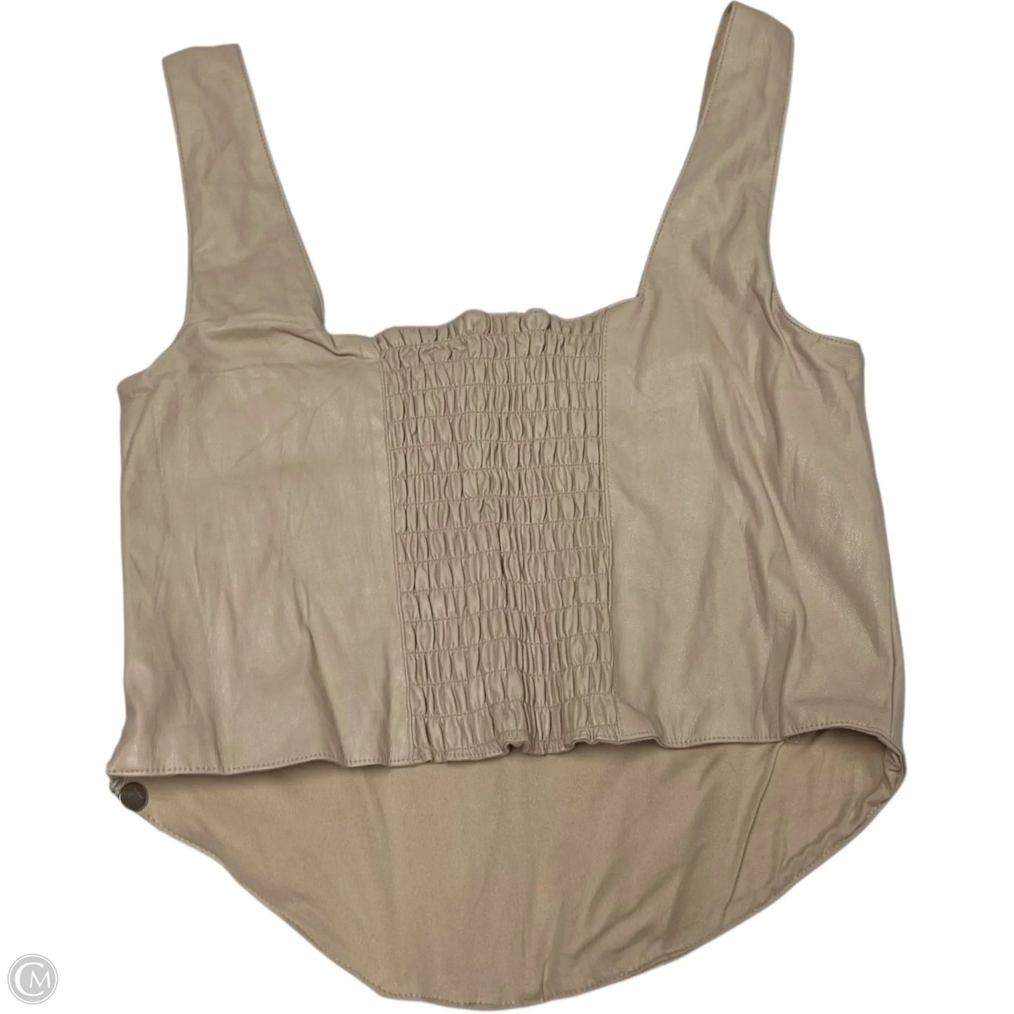 Top Sleeveless Designer By 7 For All Mankind In Beige, Size: M