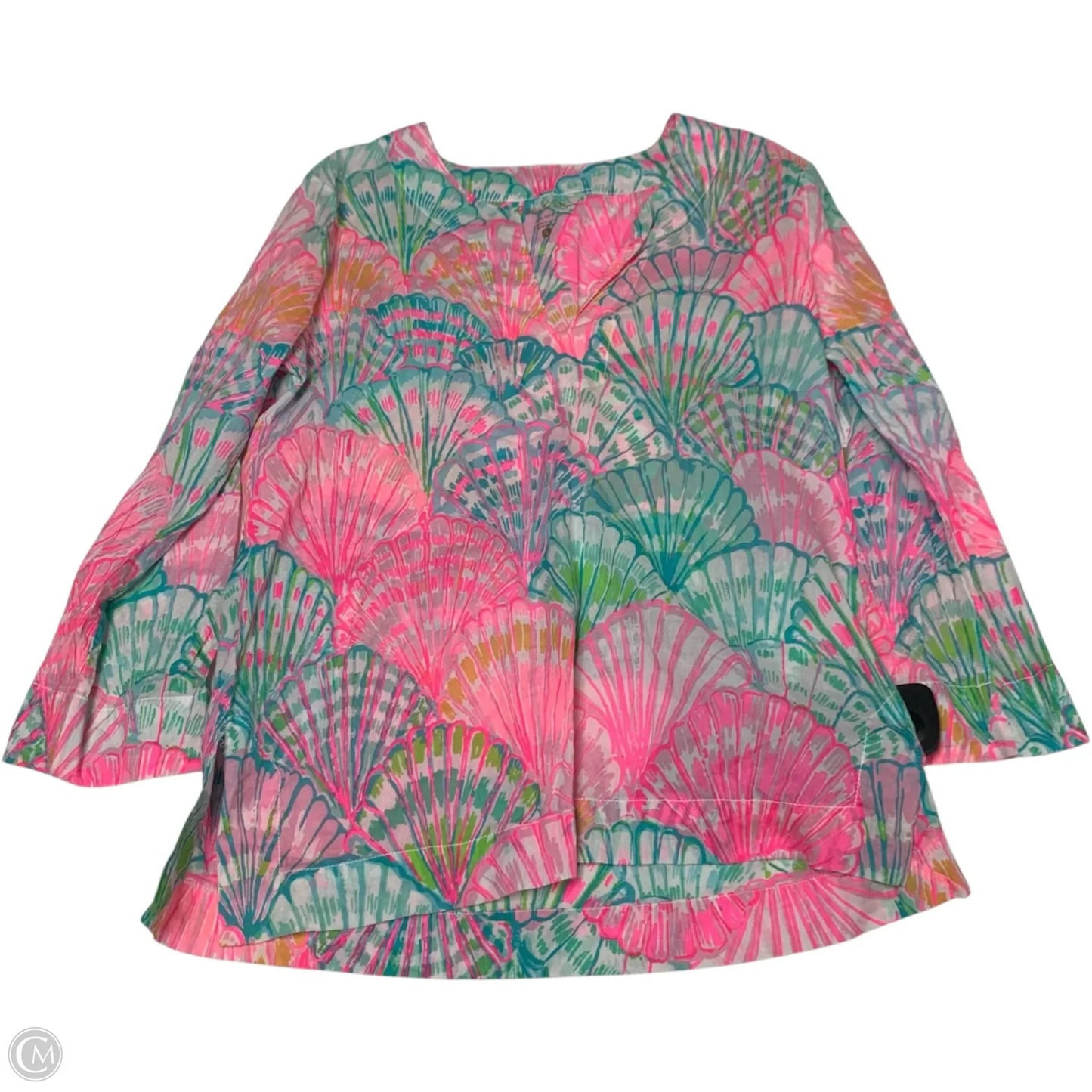 Top Long Sleeve Designer By Lilly Pulitzer In Blue & Pink, Size: S