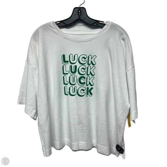 Top Short Sleeve By Loft In White, Size: Xl