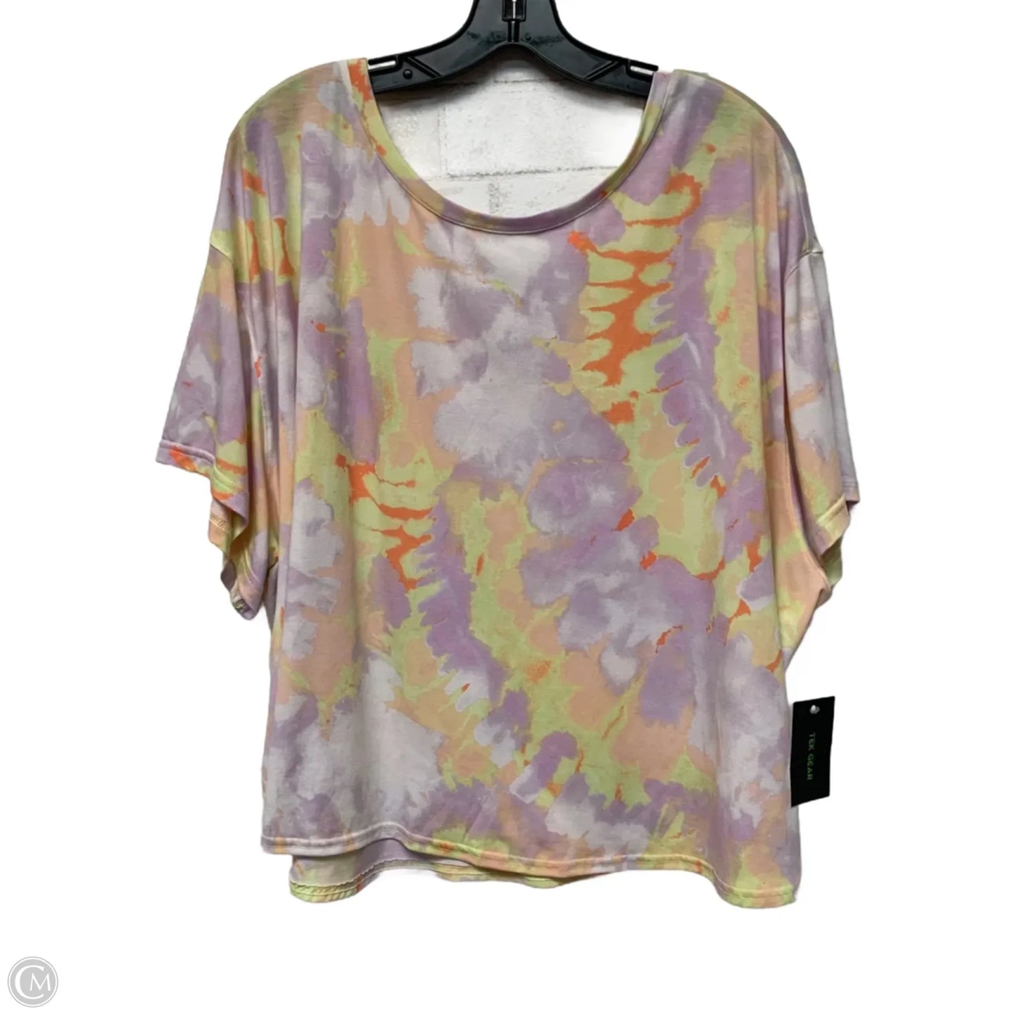 Athletic Top Short Sleeve By Tek Gear In Pink & Purple, Size: 3x