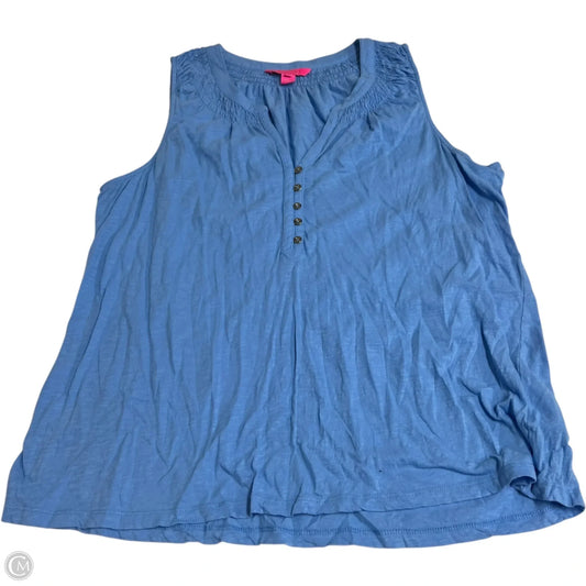 Top Sleeveless Designer By Lilly Pulitzer In Blue, Size: Xl