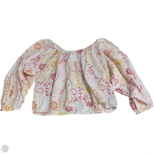 Top Long Sleeve By Maeve In Pink & White, Size: Lp