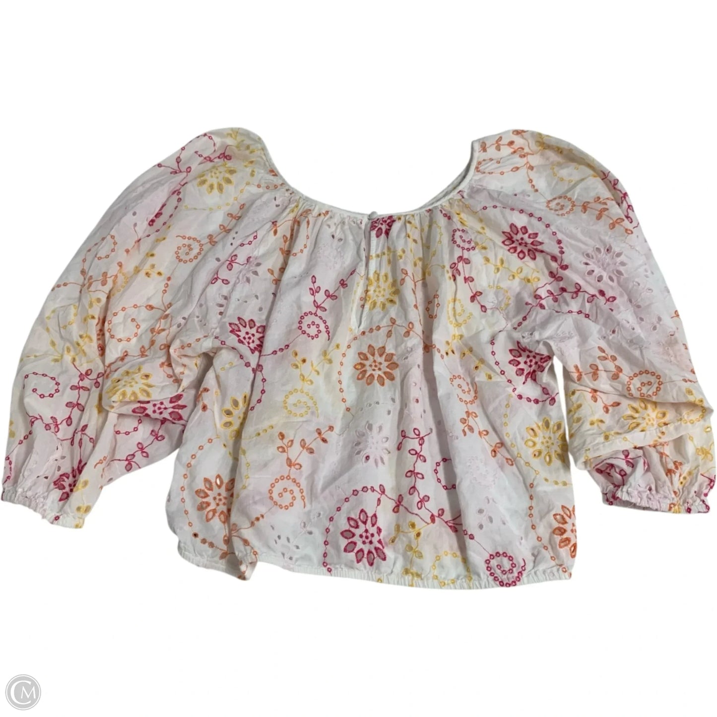 Top Long Sleeve By Maeve In Pink & White, Size: Lp