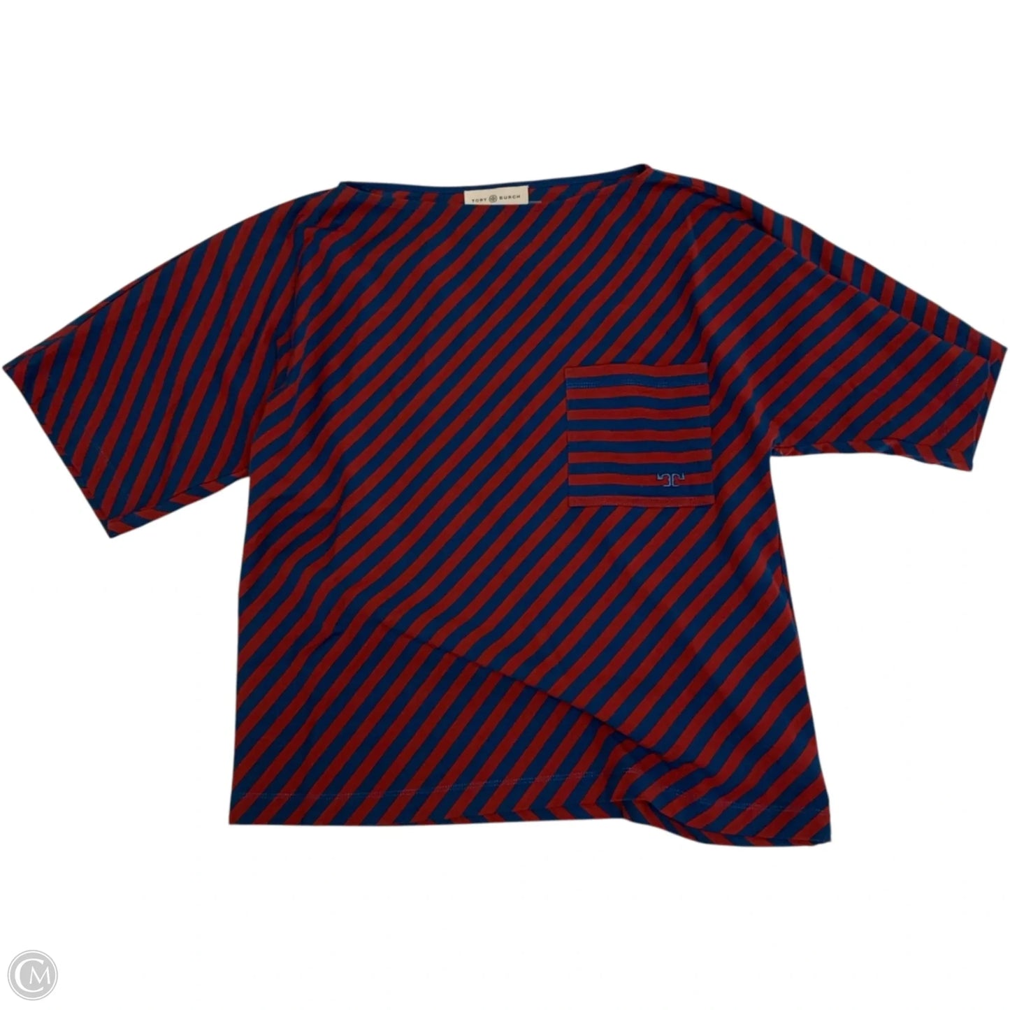 Top Long Sleeve Designer By Tory Burch In Striped Pattern, Size: S