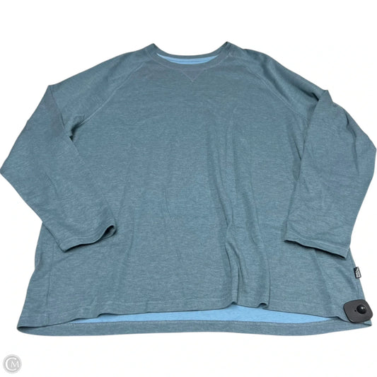 Athletic Top Long Sleeve Crewneck By Eddie Bauer In Blue, Size: 1x