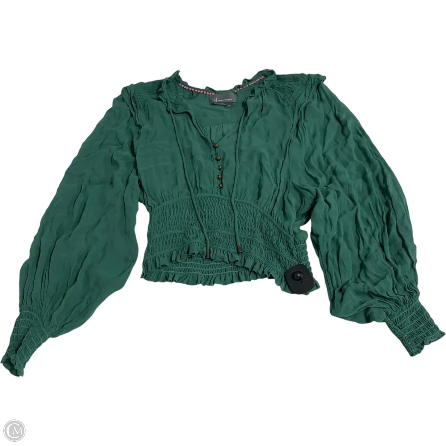 Blouse Long Sleeve By Anthropologie In Green, Size: Xs